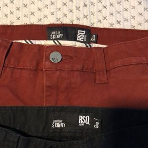 RSQ London Skinny Chinos Black & Rust color